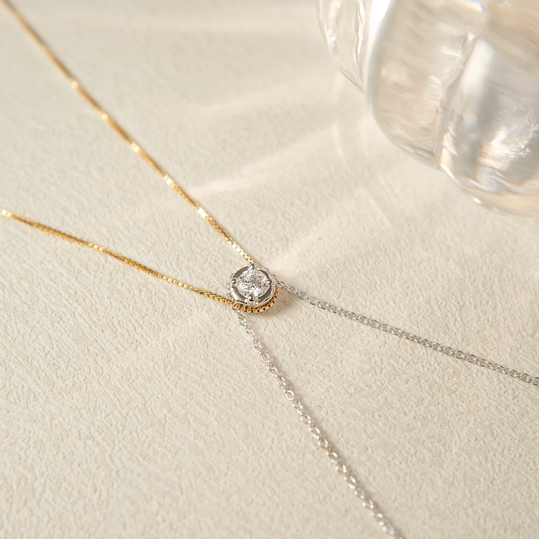 Two chain diamond necklace